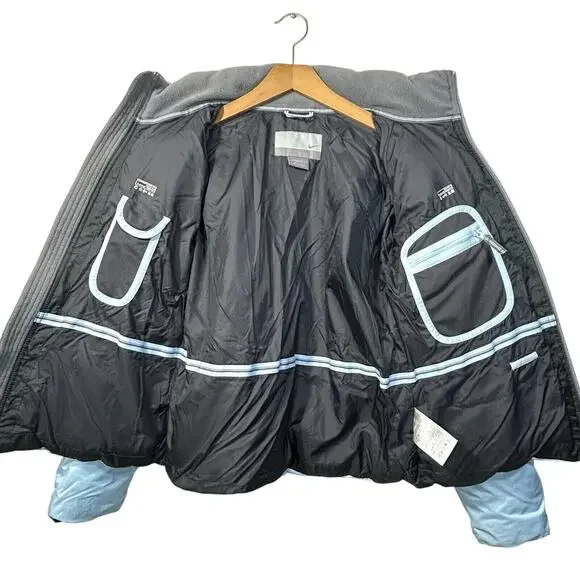 Nike Womens M Puffer Jacket Down Reflective Zipper Blue - Picture 7 of 16